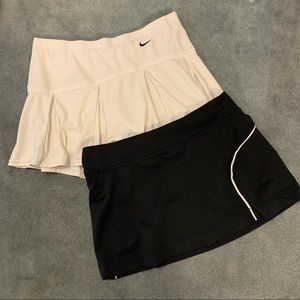 Set of 2 tennis skirts! White Nike and Black Champion